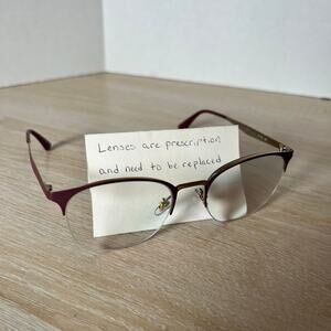 Ray-Ban RB6422 3007 Eyeglasses Half Rim Red Frames Only 51-19-140